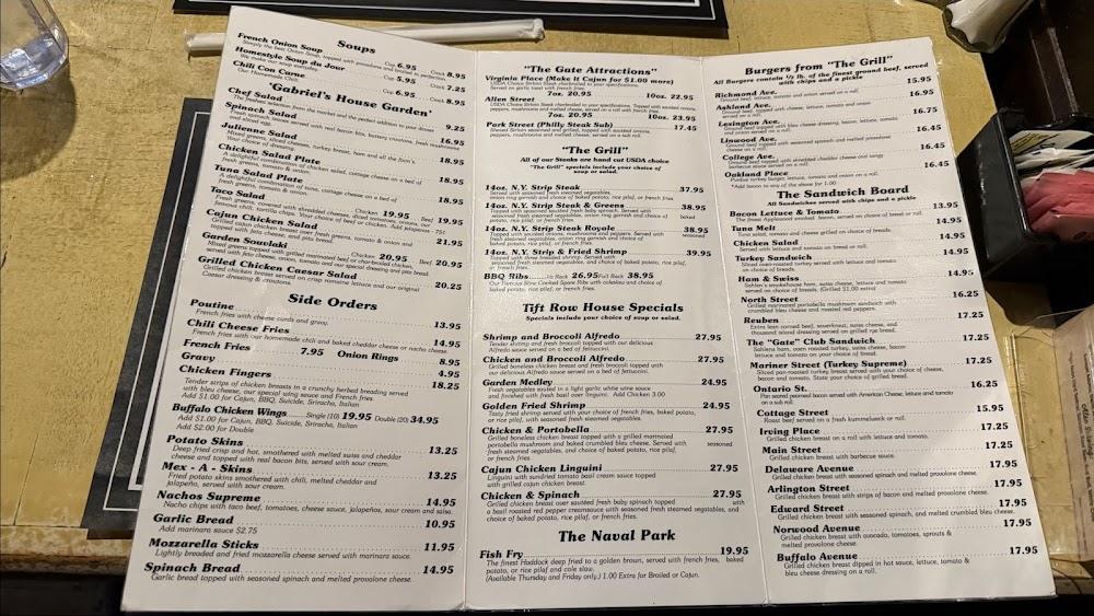 Gabriel's Gate Menu image 1